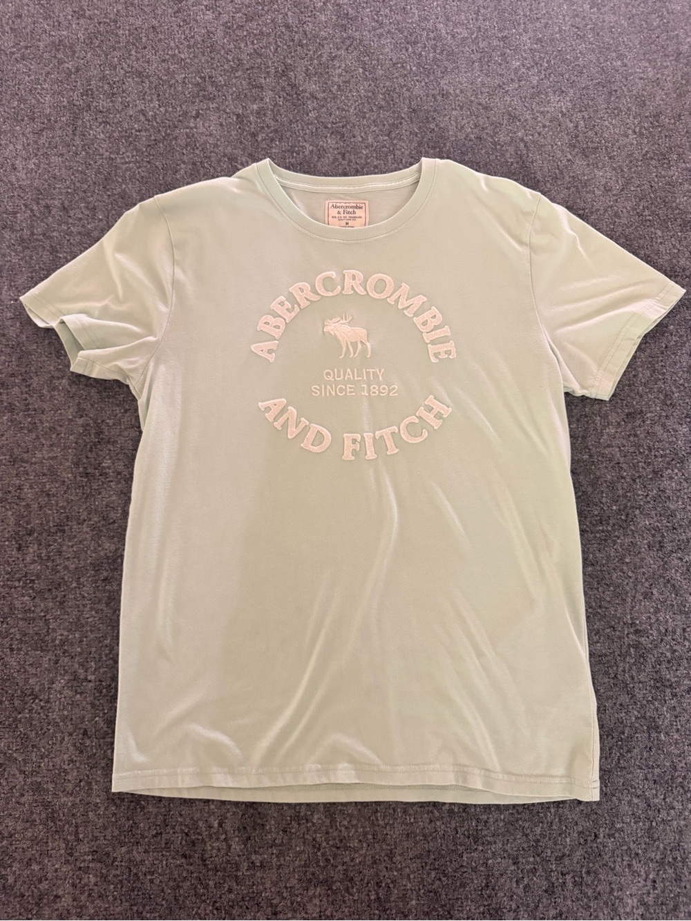 Abercrombie & Fitch Sage Green Logo Short Sleeve Tee